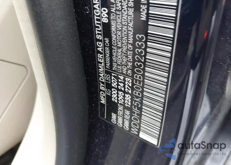 2014 Mercedes-Benz E 350 из США, поврежденный, VIN WDDHF5KB0EB032333